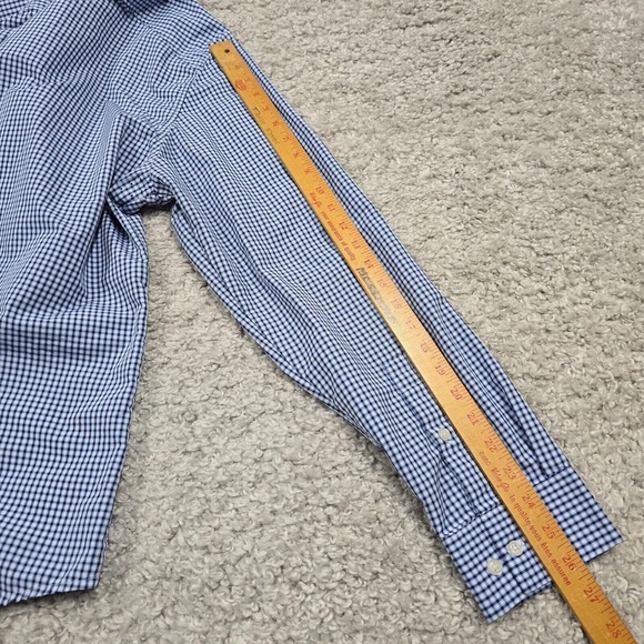 Ministry of Supply Shirt Mens XL Blue Plaid Button Up Long Sleeve Vented Office‎ - Picture 12 of 13